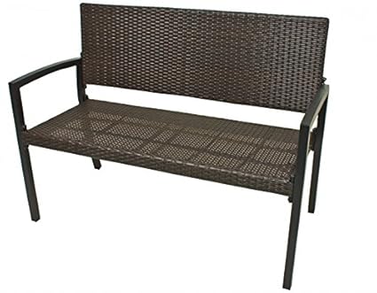 Vamundo Gartenbank Parkbank Poly-Rattan, Coffee