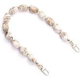 AUMEY Resin Chain for Short Handle Handbag,Beaded bag handles,Wallet Handle Replacement,Strap extender, purse accessory (YXZ01-Seashell)
