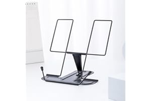 Reading Bookshelf Book Stand Desktop Adjustable Holder Portable Folding Iron Bookshelf Black