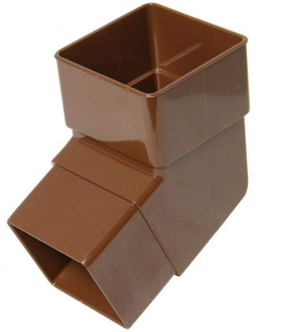 FLOPLAST 65mm Square Downpipe 112.5 Degree Offset Bend - Brown - Pack of 2