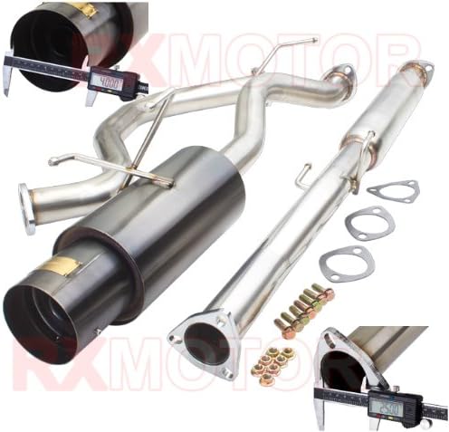 94-01 INTEGRA RS GS LS JDM GUNMETAL MUFFLER CATBACK EXHAUST SYSTEM 65MM 4" TIP
