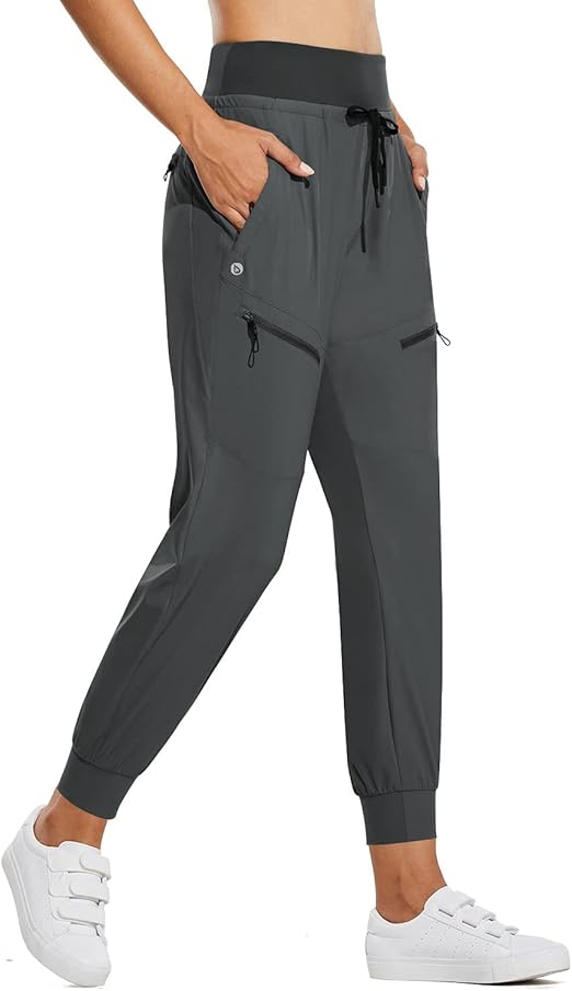 BALEAF Women's Lightweight Jogger Pants with Zipped Pockets Hiking