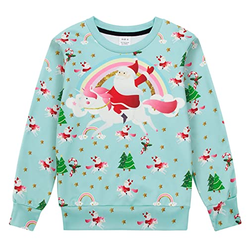 Funnycokid Kids Ugly Christmas Sweater Girls Boys Xmas Sweatshirt Funny Fleece Outfit 3D Print Clothes 4-16 Years