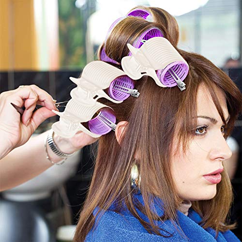 DaveandAthena 24 Pieces Hot Roller Clips Curler Claw Clips Replacement Roller Clips for Women Girls Hair Section Styling (White) - Thumbnail 5