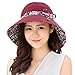 HINDAWI Womens Sun Hat Summer Reversible UPF 50+ Beach Hat Foldable Wide Brim Cap, Wine