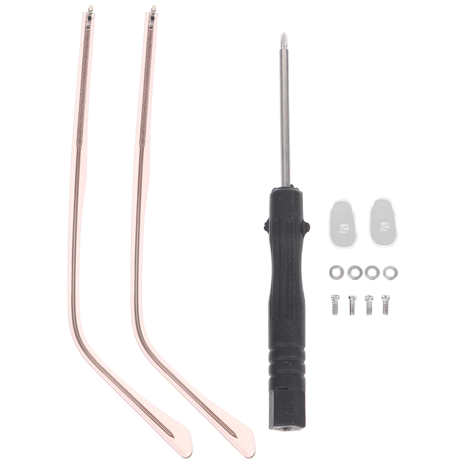 UKCOCO 1 Pair Glasses Arm Replacement: Spectacle Arms Replacement Universal Metal Glasses Temple DIY Temples for with Accessories（Rose Gold）