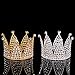 Mini Crown Cake Topper Decoration- Gold Decorations with Rhinestones and Pearls Vintage Style Royal Centerpiece for Birthdays, Quinceaneras, Weddings,Bridal/Baby Showers, Prince/Princess