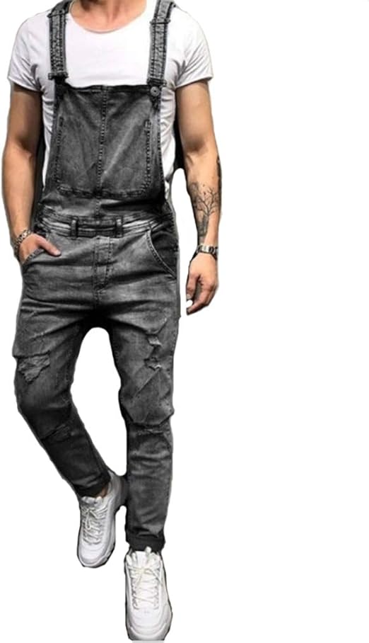 mens distressed overalls