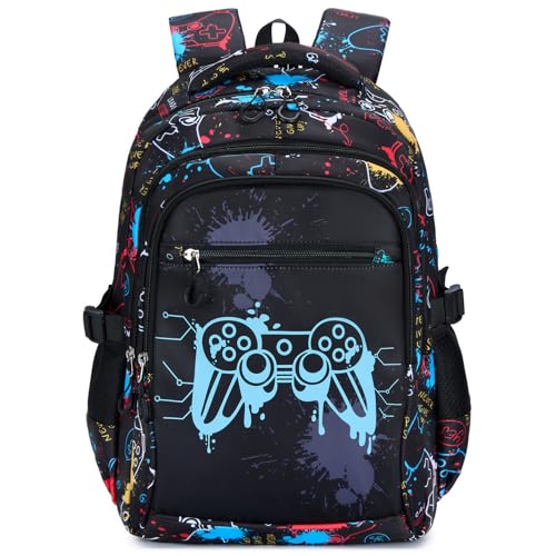 Amythe Boys' Primary School Bag – Luminous Night Light School Backpack with Compartment 15.6 Inches Pc, Ergonomic, Large Waterproof Leisure School Bag for Teens 9-16 Years