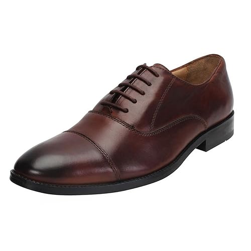 dark brown cap toe shoes