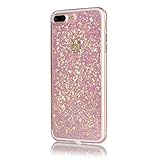iPhone 8 Plus Case, Ultra Slim Bling Shiny Flexible Soft TPU Bumper Shell Protective Backcover Phone Case for iPhone 7 Plus/ iPhone 8 Plus 5.5 inch (Pink)