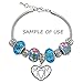 RUBYCA European Charm Bracelet Silver Plated Snake Chain Lobster Clasp DIY Jewelry 7.5 Inch 10pcs