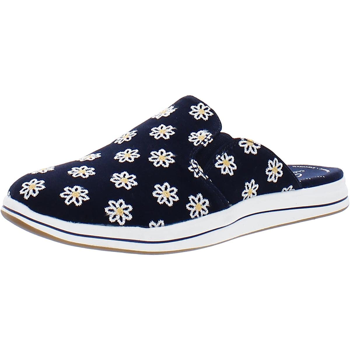 Clarks womens Breeze Shore Mule, Navy Floral Canvas, 8.5 US