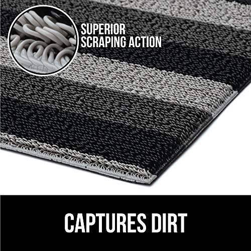 Gorilla Grip Heavy Duty Striped Doormat, Thick Bristles, Crush Proof