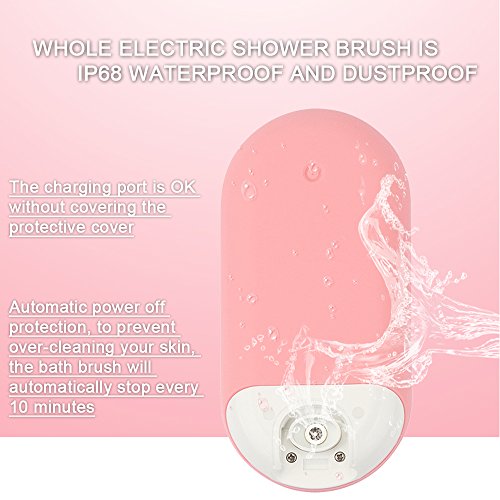 INNERNEED Waterproof Electric Facial & Body Cleansing Brush Kit with Soft Silicone Exfoliating Head and Handle (Pink)