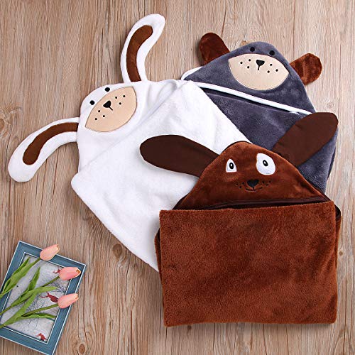 Baby Hooded Towel Flannel Washcloth Bath Blanket, Yinuoday Premium Absorbent Soft Infant Toddler Cute Animal Hooded Bath Towel Baby Shower Gift for Baby Boys and Girls/31" X 31" - Thumbnail 6