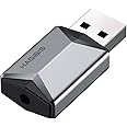 Hagibis USB External Sound Card Adapter Alloy 2 in 1 USB to 3.5mm AUX TRRS Headphone and Microphone Jack Audio Adapter Mic Stereo Sound Card for Windows, Mac, PC, Laptops, Desktops, PS4, PS5 (Grey)