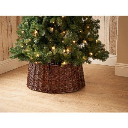 Copri Base In Vimini Per Albero Di Natale Colore Scuro