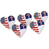 Christian x USA Heart Shaped Flag Gold Plated Enamel Diestruck Lapel Pin– 5 Pins