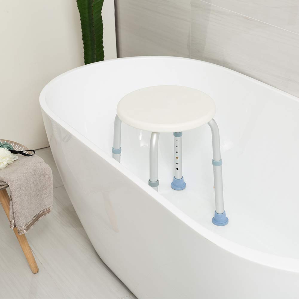 OasisSpace Shower Stool, Heavy Duty Adjustable Bath Chair With Free