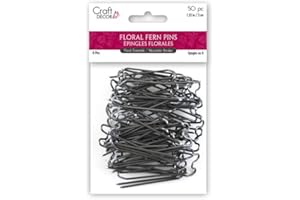 Craft Decor FL035 Greening Fern Pins, 1.25in Floral U-Pins, 50/Pkg