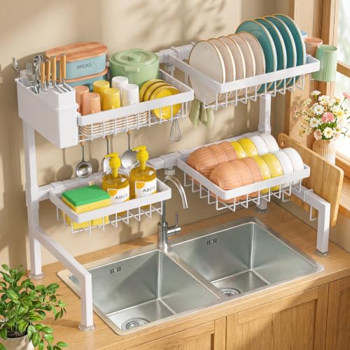 SNSLXH 2-Tier Over The Sink Dish Drying Rack