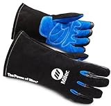 Welding Gloves, Split, L, Wing, BlackBlue, PR