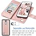 Tekcoo Compatible for LG Fortune/Phoenix 3 / LG Aristo/Risio 2 / LG Rebel 2 LTE /LV3 Wallet Case, Credit Card Slots Carrying PU Leather Folio Flip Cover [Detachable Magnetic Case] Stand -Rose Gold