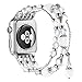 Simpeak Beaded Bracelet Band Compatible with Apple Watch Series 11/10 (42mm) 9/8/7(41mm) 6/SE/5/4 (40mm) 3/2/1(42mm), Women Fashion Elastic Bracelet Stretch Strap Compatible with iWatch 11 42mm, White