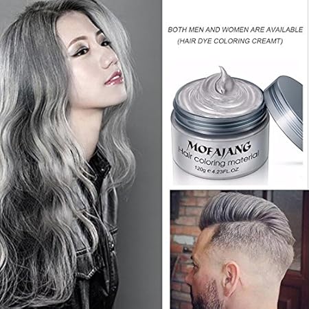 Amazon Com Silver Gray Hair Wax Yhmwax Fashion Colorful Hair