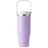 BUZIO 32 oz Tumbler with Handle, Insulated Tumbler with 2-in-1 Lid and Straw, Stainless Steel Vacuum Insulated Iced Coffee Tumbler Cup Water Bottle for Water, Iced Tea or Coffee, Smoothie