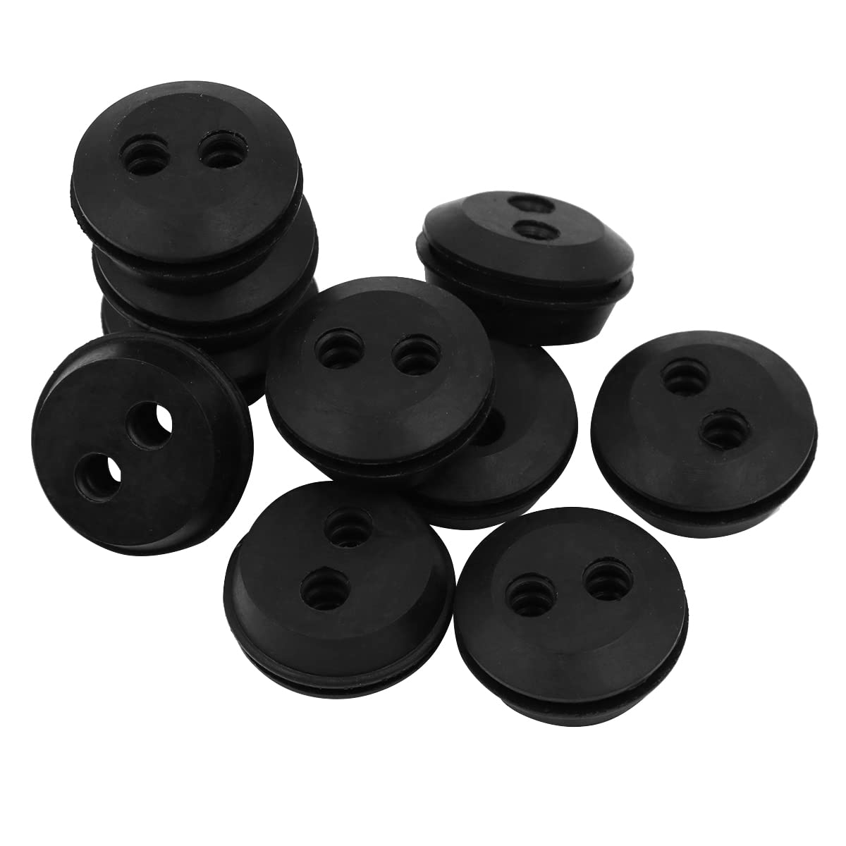 ANCLLO 10 Pcs Fuel Hose Gasket Fuel Hose Cap 2 Holes Hose Pass Through Hose Pass Tank Brush Cutter Accessories for Trimmer Chainsaw