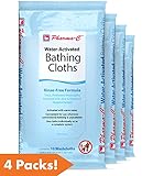 Pharma-C-Wipes Water Activated Bathing Cloths - Rinse Free - Thick, Pretreated Washcloths (4 packs of 10 Wipes, 40 Total Wipes)