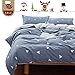 3 Pieces Duvet Cover Set Blue Gray with White Triangles - Ultra Soft and Easy Care Design Summer Bedding Duvet Cover King Size 102x90+ 2 Pillow Shams- 800 TC with Zipper Closure 4 Corner Ties