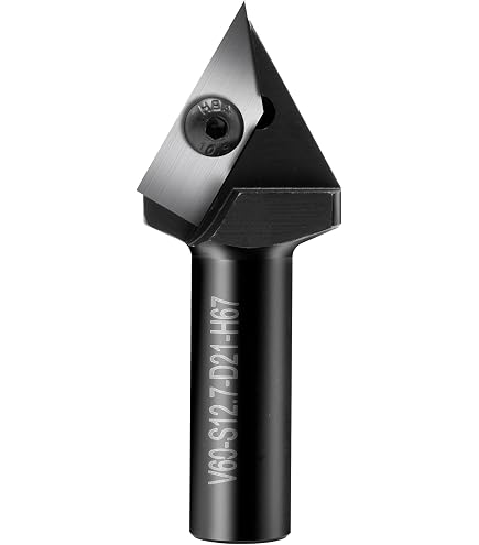 Uxcell 60° V Groove Engraving Router Bit – 1/2" Shank, 4 Flutes, Nano-Coated Carbide CNC Bit For Wood, Acrylic, Aluminum & PCB