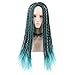 Yuehong Green Long Braided Adult Box Braid Wig Synthetic Braided Wigs For Women