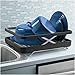 KOHLER Large Collapsible & Storable Dish Drying Rack with Wine Glass Holder and Collapsible Utensil Band. Even Made to Hold Pots and Pans, Charcoal