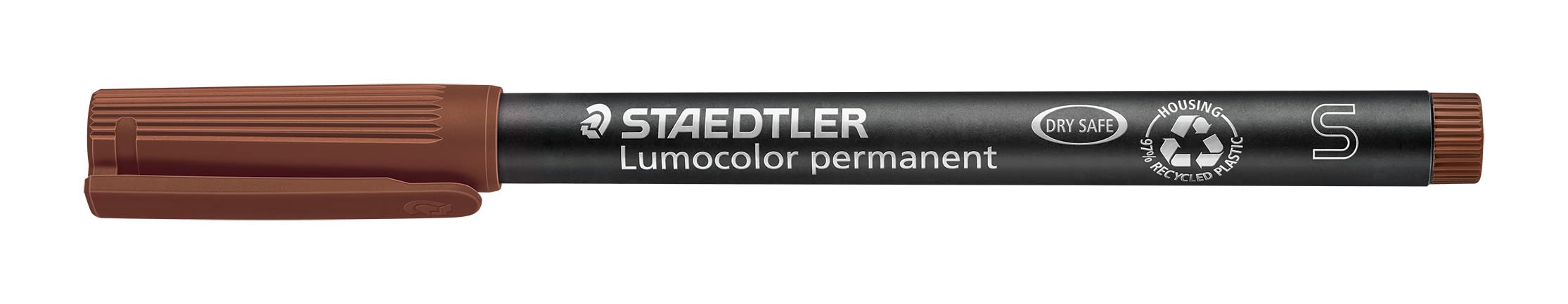 Staedtler 313-7 Lumocolor Permanent Foil Pen Waterproof Pack of 10 in Cardboard Box S-Tip Line Width Approx. 0.4 mm High Quality Made in Germany Smudge-Proof Dries in Seconds Brown