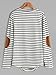 Milumia Women's Elbow Patch Striped High Low Top T-Shirt Black and White Medium