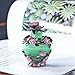 YU FENG Decorative Vintage Glass Perfume Bottle w/Fancy Flower Decor - Retro Green Empty Perfume Bottle Refillable w/Pretty Stopper w/Butterfly Figurine