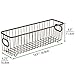 mDesign Metal Bathroom Storage Organizer Basket Bin - Farmhouse Wire Grid Design - for Cabinets, Shelves, Closets, Vanity Countertops, Bedrooms, Under Sinks - Long - Bronze