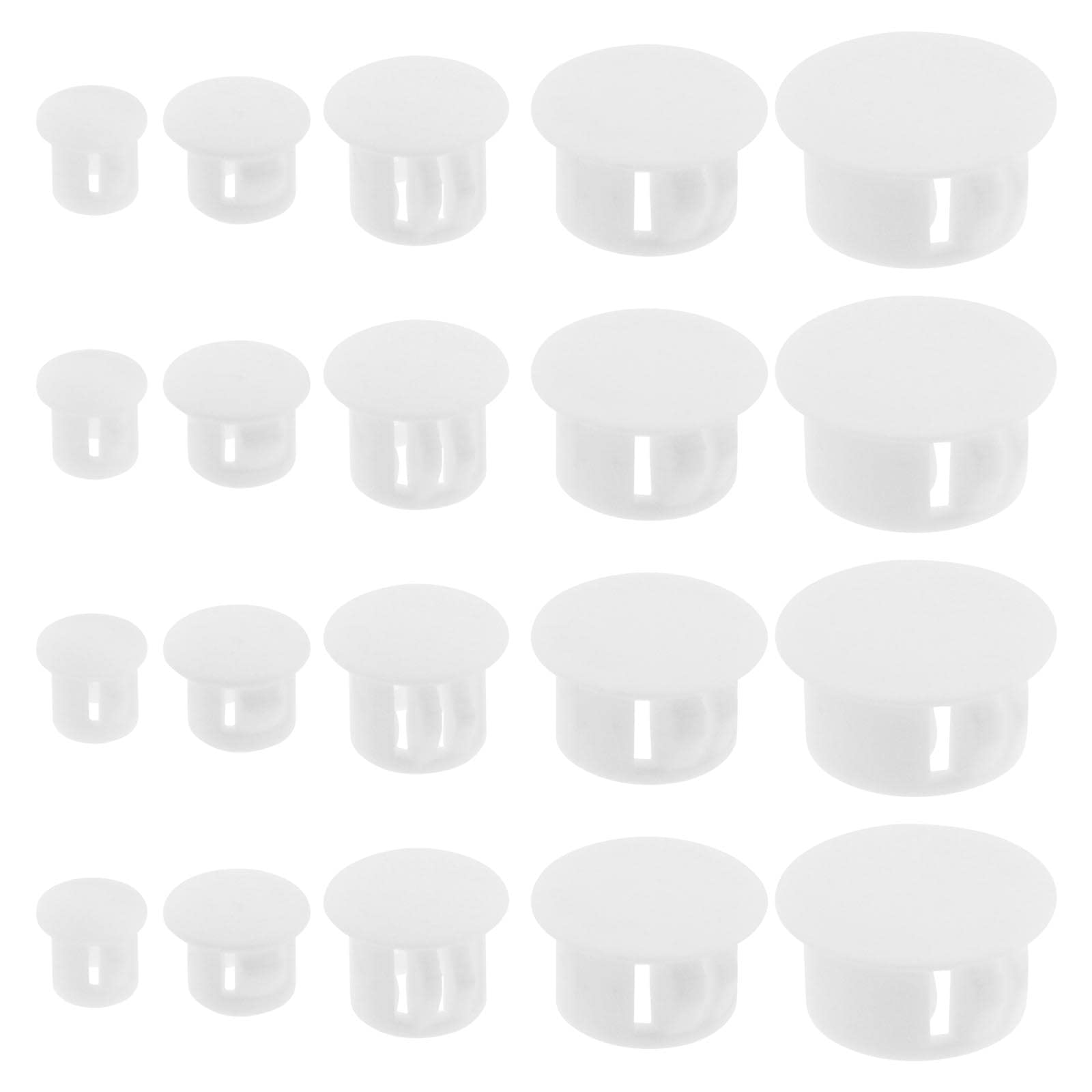 Be In Your Mind 100Pcs Plastic Hole Plug Replacement Flush Type Hole Plugs Snap Furniture Fencing Post Pipe Insert End Caps Accessories for Cabinets Window Frames White
