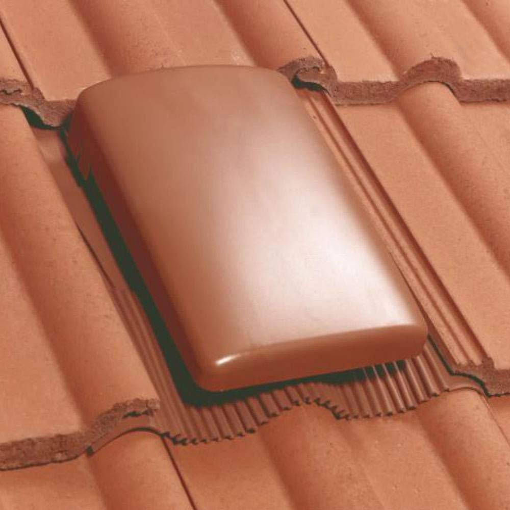 Klober Antique Red Universal Tile Vent and Cap with Adaptor and Flexi-Pipe 20k Air Flow