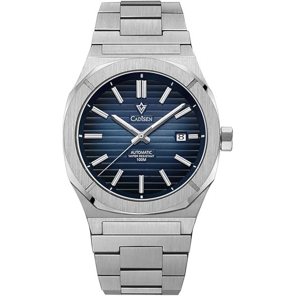 FINNIAN CADISEN Orologio Automatico Uomo Con Cinturino In Acciaio Inox - Movimento NH35, Vetro Zaffiro, Impermeabile 200m, Lunetta Girevole, Notte Luminescente