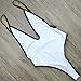 CROSS1946 Sexy Womens Monokini Deep V One Piece Backless Cheeky Swimwear Semi Thong Bikini M,White