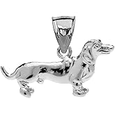 Claddagh Gold Solid Sterling Silver Dachshund Charm Pendant