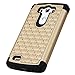 Style4U LG G3 Case, LG G3 Bling Case LG G3 Studded Rhinestone Crystal Bling Hybrid Armor Case Cover for LG G3 with 1 HD Screen Protector and 1 Stylus [Gold/Black]