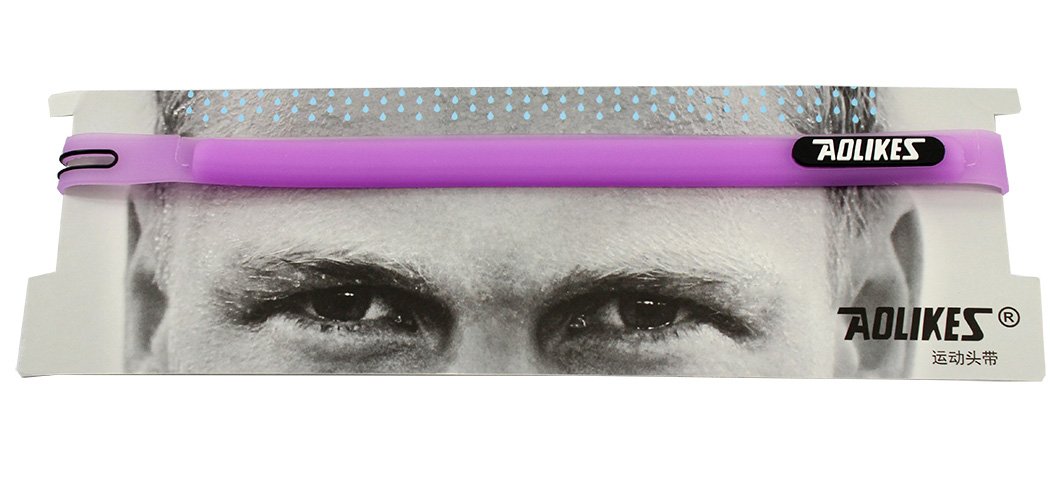 Ranvi Sweatband Perfect For Running, Exercise Classes, Cycling, All Ball Sports And Any Activity That Causes Sweat. Color Purple.