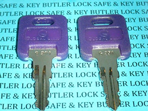 Global Link RVs Motorhome Trailer Keys 2 ILCO Black TOP Keys Cut to Key/Lock Number from G301 to G351 ILCO Keys for Global Link Lock (G305)