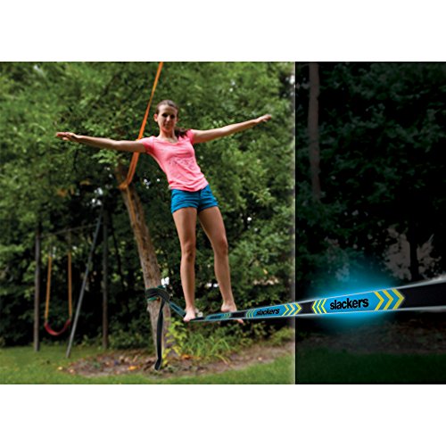 Slackers Eclipse Trick Line Slackline Kit with Teaching Line, Royal Blue, 50'